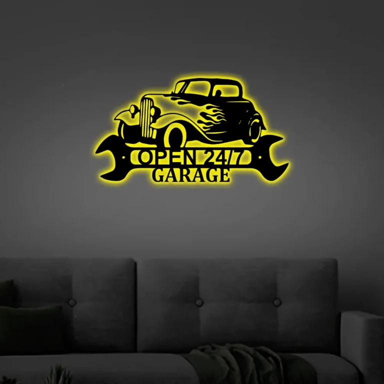 Rod Shop Sign Hot Rod Shop Sign Workshop With Led Lights, Personalized Sign Trike ...