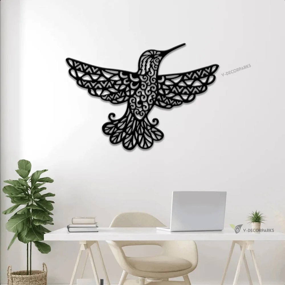 Hummingbird Metal Sign With Led Lights, Garden Decor, Gift For Mom, Mother's Day Gift, Wall Art Gardener Gift Floral Sign