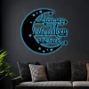 I Love You To The Moon And Back Sign With Led Lights, Metal Wall Sign, Moon And Back, Moon Sign, Moon Wall Art, Nursery Decor, Anniversary Gift