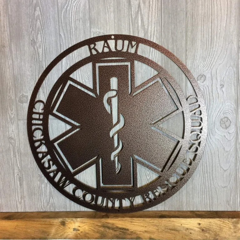 Ems # 1- Personalized Ems Sign, Cut Metal Sign, Metal Wall Art, Metal House Sign