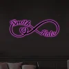 Infinity Heart Sign With Names Custom Family Name Metal Sign With Led Lights, Personalized Monogram Wall Metal Art, Wedding Gift