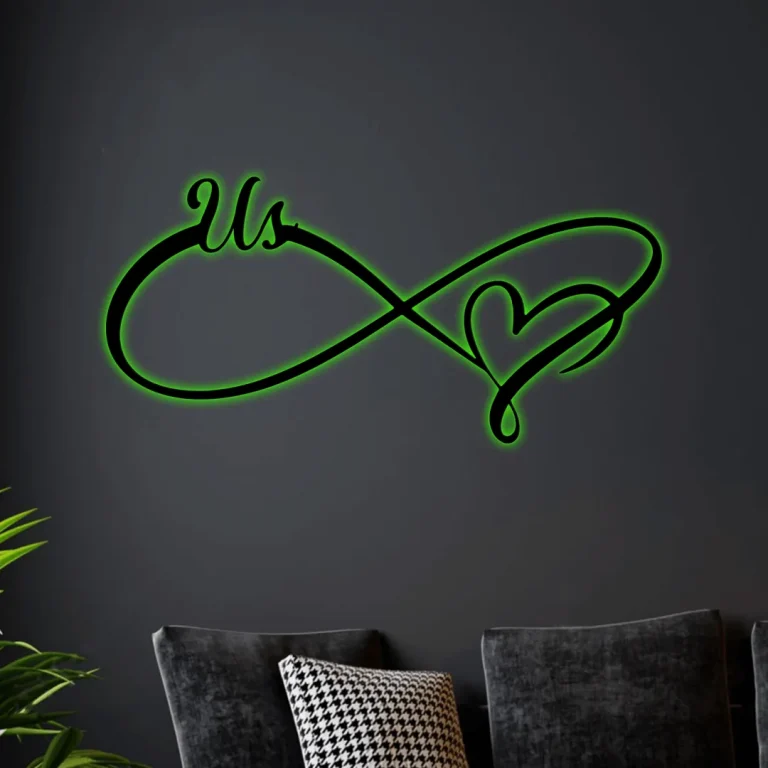 Infinity Heart Sign, Infinity Love Sign, Metal Infinity Sign, Forever And Always Sign, Love Sign, Metal Sign With Led Lights, Valentines Gift