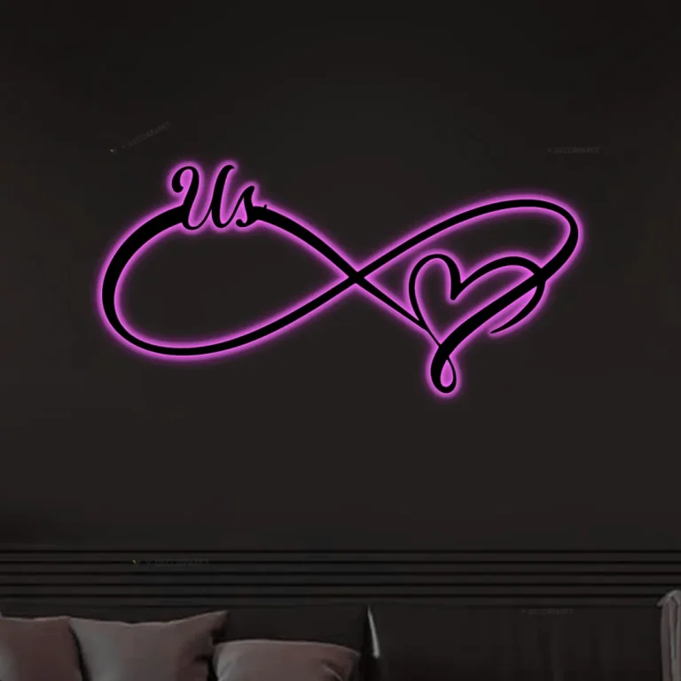 Infinity Heart Sign, Infinity Love Sign, Metal Infinity Sign, Forever And Always Sign, Love Sign, Metal Sign With Led Lights, Valentines Gift