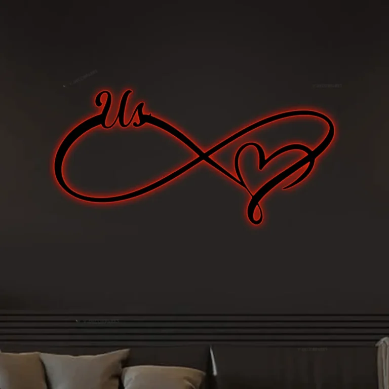 Infinity Heart Sign, Infinity Love Sign, Metal Infinity Sign, Forever And Always Sign, Love Sign, Metal Sign With Led Lights, Valentines Gift