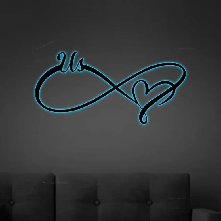 Infinity Heart Sign, Infinity Love Sign, Metal Infinity Sign, Forever And Always Sign, Love Sign, Metal Sign With Led Lights, Valentines Gift