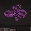 Infinity Heart Valentines Metal Sign With Led Lights, Decor Gift For Husband, Wife, Couple, Anniversary Wall Art, Newly Wed Gift