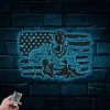 Ironworker Metal Sign With Led Lights, Ironworker Name Sign Decoration, Us Flag Ironworker Outdoor Home Decor, Fathers Day Gift For Dad