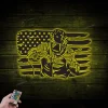 Ironworker Metal Sign With Led Lights, Ironworker Name Sign Decoration, Us Flag Ironworker Outdoor Home Decor, Fathers Day Gift For Dad