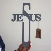 Jesus Cross Wall Art, Cut Metal Sign, Metal Wall Art, Metal House Sign