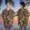 Unique Tiki Mask Hawaiian Shirts For Men Women, Tropical Tiki Summer Beach Shirts, Funny Tiki Aloha Shirts, Button Down Short Sleeve Hawaiian Shirts