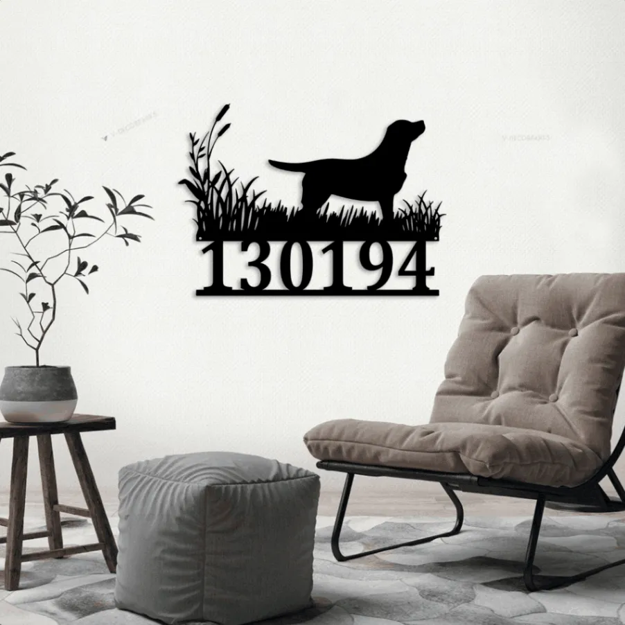 Labrador Family Name Sign With Led Lights, Custom Lake House Sign, Dog Decor, Lab Custom Metal Sign, Pet Sign, Labrador Retrieve