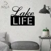 Lake Life Cut Metal Wall Art, Chilling Life Perspective, Lake Living Metal Sign, Lettering Design Wall Hanging