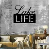 Lake Life Cut Metal Wall Art, Chilling Life Perspective, Lake Living Metal Sign, Lettering Design Wall Hanging