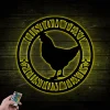 Last Name Chicken Door Hanger, Chicken Garden Flag, Chicken Sign With Led Lights, Chicken Decor, Farmhouse Chicken Wall Decor