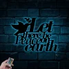 Let There Be Peace On Earth Metal Sayings Wall Art With Led Lights, Housewarming Gift, Christmas Gift, Personalized Metal Sign