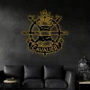 Lighthouse Metal Decor With Led Lights, Personalized Lighthouse Sign, Nautical Wall Decor, Metal Art, Lighthouse Ship Wheel, Nautical Address Sign