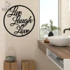 Live Laugh Love Cut Metal Sign, Love Quotes Metal Artwork, Wall Hanging Decor For Living Room, Housewarming Gift