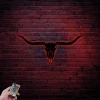 Longhorn Metal Wall Art With Led Lights, Longhorn Metal Art, Cow Skull Sign, Longhorn Ranch Metal Sign, Longhorn Skull, Texas Longhorn Decor