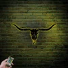 Longhorn Metal Wall Art With Led Lights, Longhorn Metal Art, Cow Skull Sign, Longhorn Ranch Metal Sign, Longhorn Skull, Texas Longhorn Decor