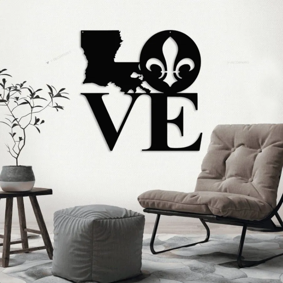 Louisiana Metal Decor With Led Lights, Louisiana Art, Louisiana Fleur De Lis, Louisiana Love, La Love, Cajun Art, Fleur De Lis Hanging,louisiana Gift