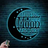 Love You To The Moon And Back Sign With Led Lights, Love Metal Wall Art, Moon Sign, Space Nursery Sign, Kids Above Bed Sign, Above Crib Decor