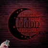 Love You To The Moon And Back Sign With Led Lights, Love Metal Wall Art, Moon Sign, Space Nursery Sign, Kids Above Bed Sign, Above Crib Decor
