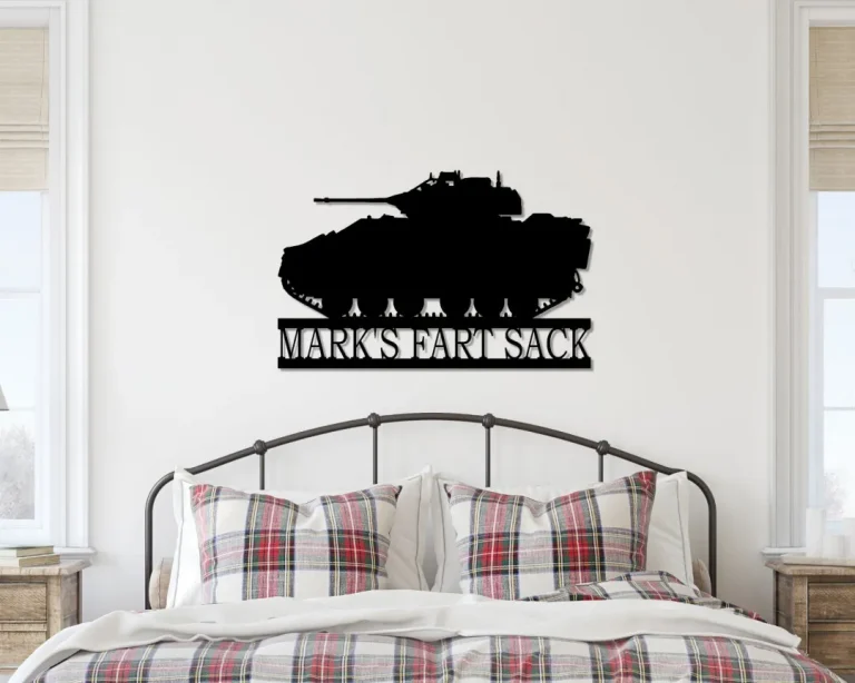 Personalized M3 Bradley Tank Sign Hanging Name Garden Sign, Metal Sign Wall Decor, Metal Sign Outdoor, Indoor