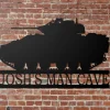 Personalized M3 Bradley Tank Sign Hanging Name Garden Sign, Metal Sign Wall Decor, Metal Sign Outdoor, Indoor