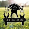 Gnome Monogram Customized Metal Signs, Custom Metal Sign, Custom Signs, Metal Sign