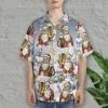 Christmas Beer Hawaiian Shirt For Men Women, Beer Lovers Button Down Short Sleeve Shirt, Holiday Christmas Aloha Shirts, Santa Beer Summer Beach Shirt