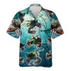 Lobster Diving Hawaiian Shirt For Men Women,crawfish Button Down Short Sleeve Shirt, Lobster Scuba Diving Hawaii Style Aloha Shirt,casual Cruise Shirt