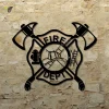 Fire Department Logo, Firefighter Metal Sign, Fire Department Home Decoration