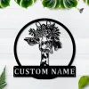 Personalized Giraffe Monogram Metal Sign Art, Custom Giraffe Monogram Metal Sign, Birthday Gift, Animal Funny, Father's Day Gift