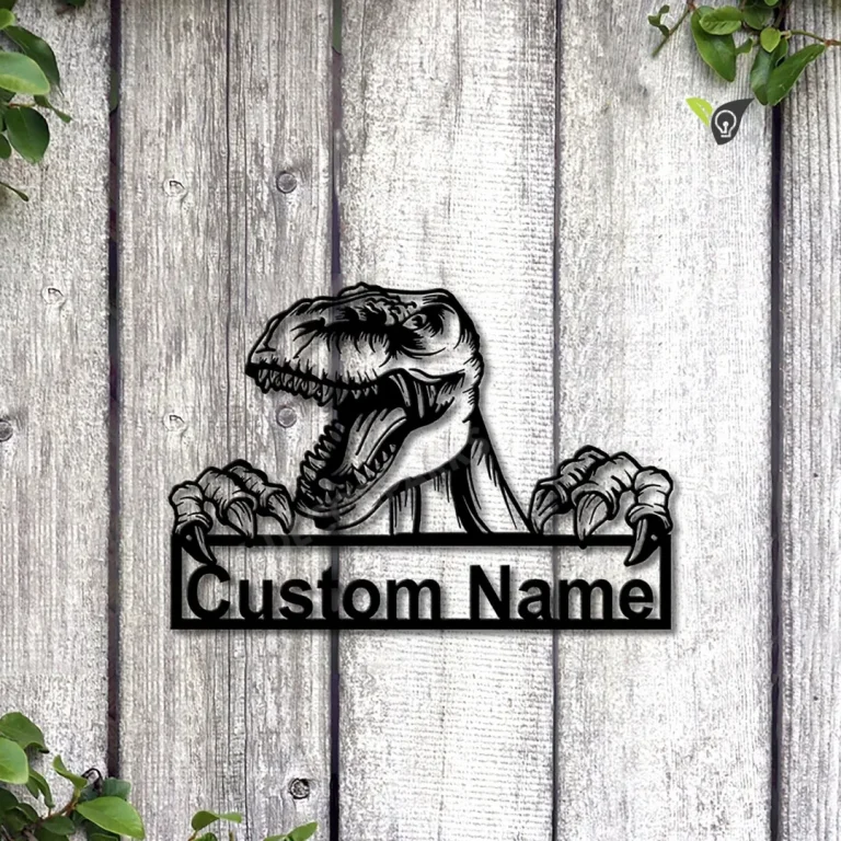 Personalized Tyrannosaurus Dinosaur Metal Sign Art, Custom ...