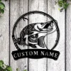 Personalized Tiger Muskellunge Fish Pole Metal Sign Art, Custom Tiger Muskellunge Metal Sign, Tiger Muskellunge Gift, Decor Decoration