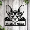 Personalized Donskoy Cat Metal Sign Art, Custom Donskoy Cat Metal Sign, Father's Day Gift, Pets Gift, Birthday Gift