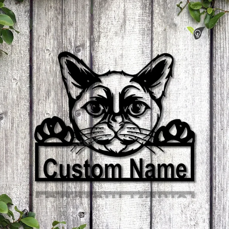 Personalized Burmese Cat Metal Sign Art, Custom Burmese Cat Metal Sign, Father's Day Gift, Burmese Cat Custom Home Decor