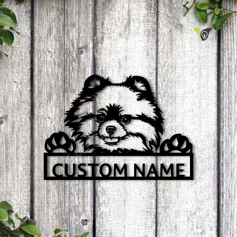 Personalized Pomeranian Dog Metal Sign Art, Custom Pomeranian Dog Metal Sign, Dog Gifts Funny, Dog Gift, Animal Custom