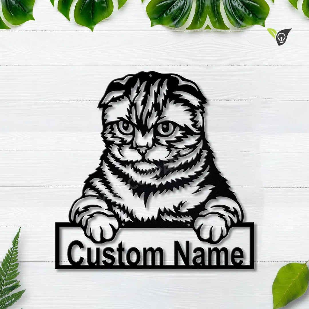 MSCC0211-copy.webp Personalized Scottish Fold Cat Metal Sign Art, Custom Scottish Fold Cat Metal Sign, Animal Gift, Pets Gift, Birthday Gift