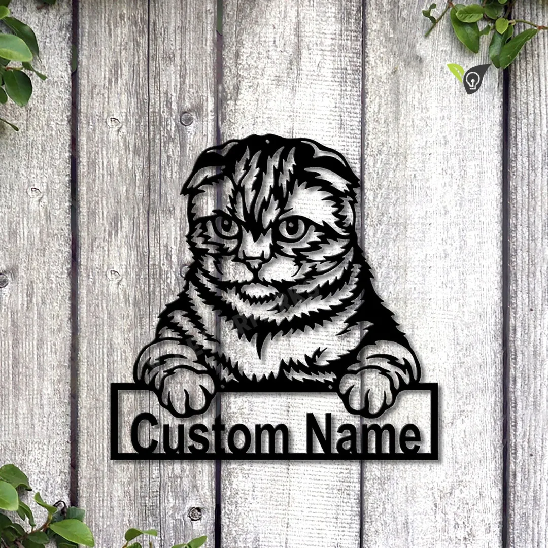 MSCC0211-copy_8ae14455-a053-4d9c-8227-3c3e588bd891.webp Personalized Scottish Fold Cat Metal Sign Art, Custom Scottish Fold Cat Metal Sign, Animal Gift, Pets Gift, Birthday Gift