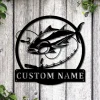 Personalized Tuna Fishing Fish Pole Metal Sign Art, Custom Tuna Fishing Metal Sign, Tuna Fishing Gifts For Men, Tuna Fishing Gift