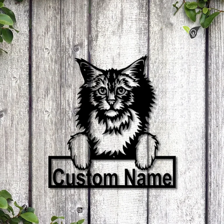 Personalized Norwegian Forest Cat Metal Sign Art, Custom Norwegian Forest Cat Metal Sign, Father's Day Gift, Pets Gift, Birthday Gift