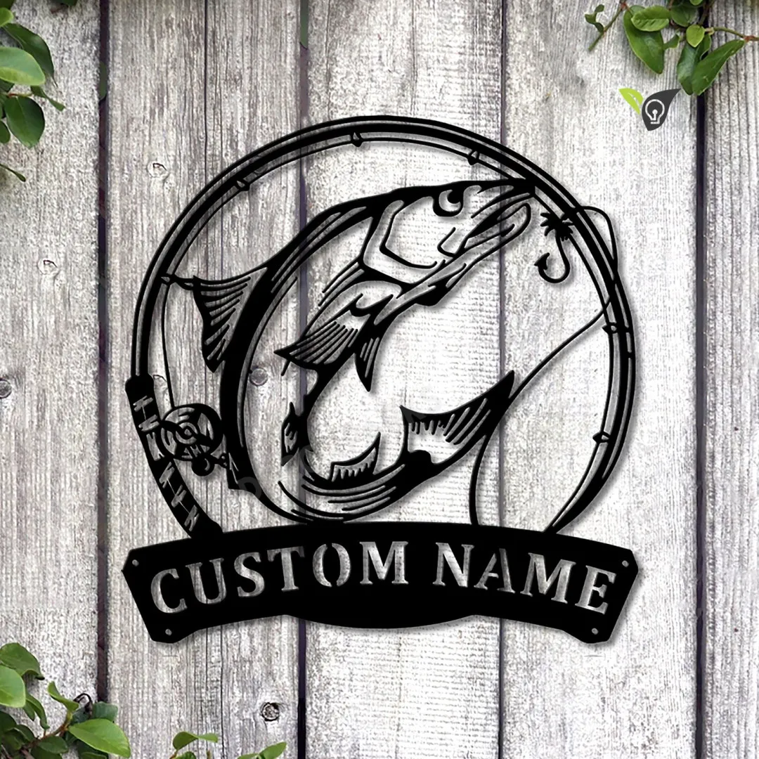 MSCC0237-copy_897a1607-3ebe-4c2a-86ff-accb225dc660.webp Personalized Norwegian Salmon Fishing Fish Pole Metal Sign Art, Custom Salmon Fishing Monogram Metal Sign, Fishing Gifts, Hobbie Gift