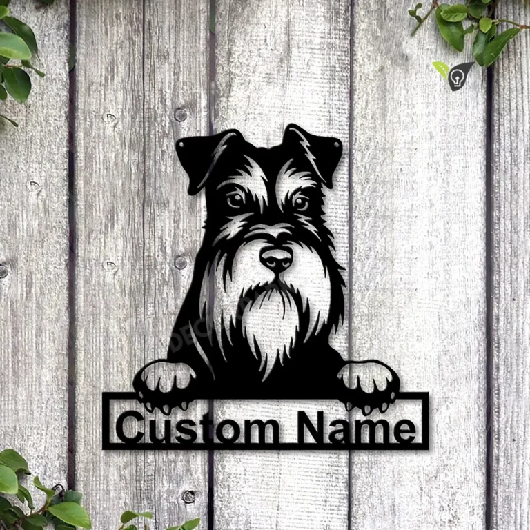 Personalized Miniature Schnauzer Dog Metal Sign Art, Custom Miniature Schnauzer Metal Sign, Animal Funny, Father's Day Gift, Pets Gift