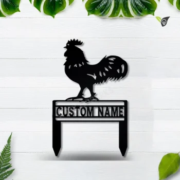 Personalized Chicken Farmer Monogram Metal Yard Art ,custom Chicken Metal Sign, Chicken Lover Sign Decoration For Living Room