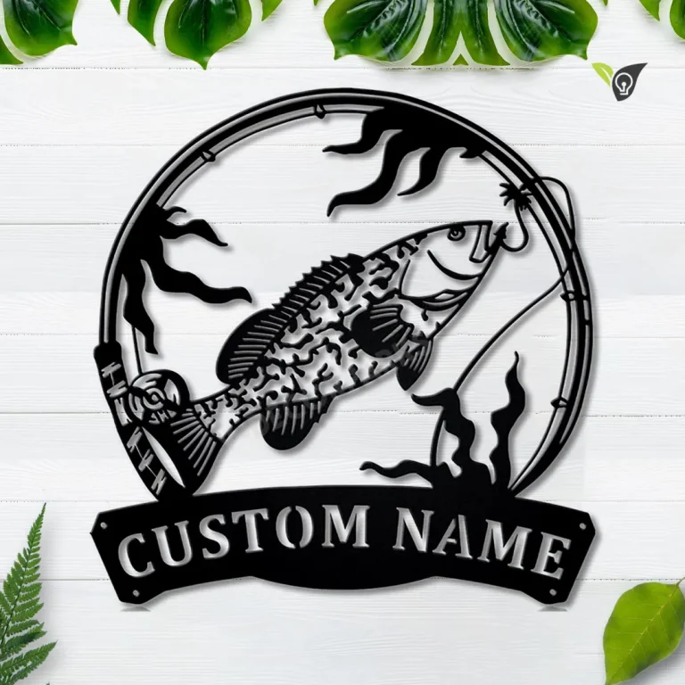 Personalized Grouper Fishing Fish Pole Metal Sign Art, Custom Grouper ...