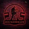 Personalized Powerlifting Sport Monogram Metal Sign With Led Lights Art V5, Custom Powerlifting Sport Metal Sign