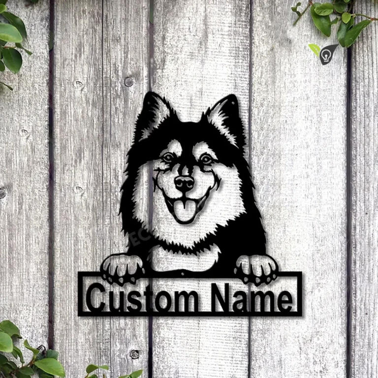 Personalized Finnish Lapphund Dog Metal Sign Art, Custom Finnish Lapphund Metal Sign, Finnish Lapphund Gifts Funny, Animal Custom