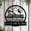 Personalized Pontoon Boat Metal Sign Art, Custom Pontoon Boat Monogram Metal Sign, Pontoon Boat Gifts, Job Gift, Home Decor