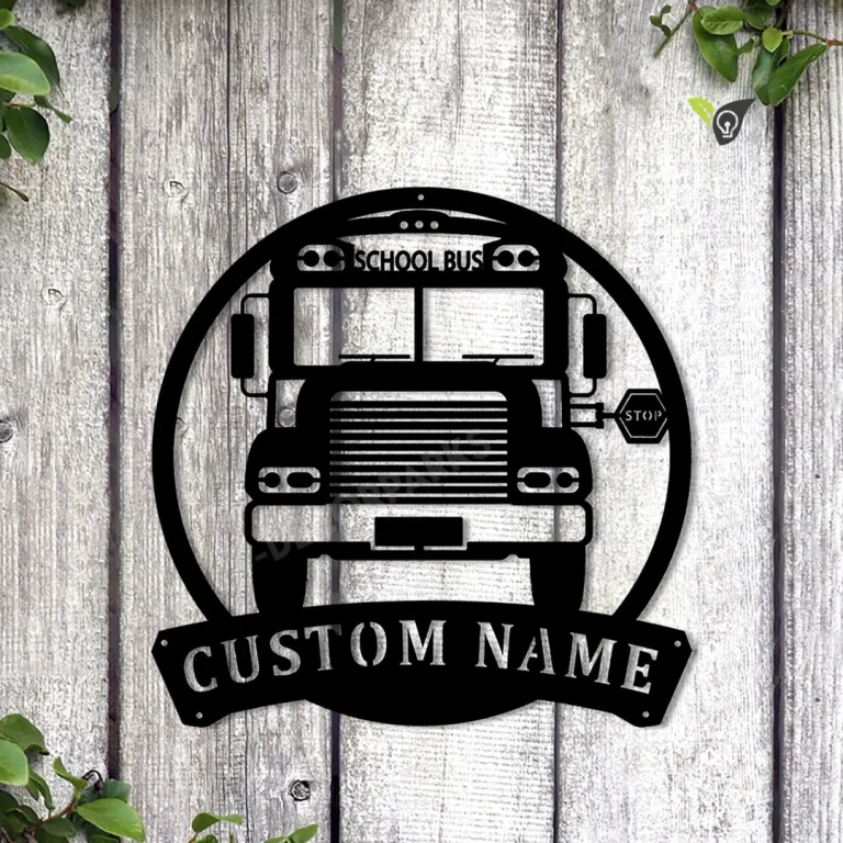 Personalized School Bus Driver Metal Sign Art, Custom School Bus Driver Monogram Metal Sign, Bus Driver Gifts, Job Gift, Home Decor